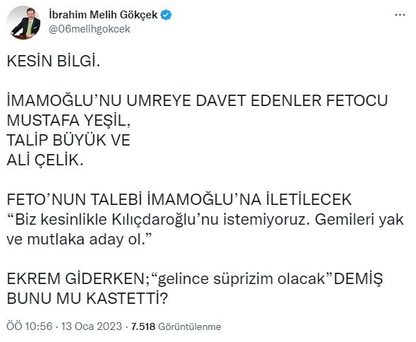 Ekrem İmamoğlu'nun umreye gitme nedeni belli oldu